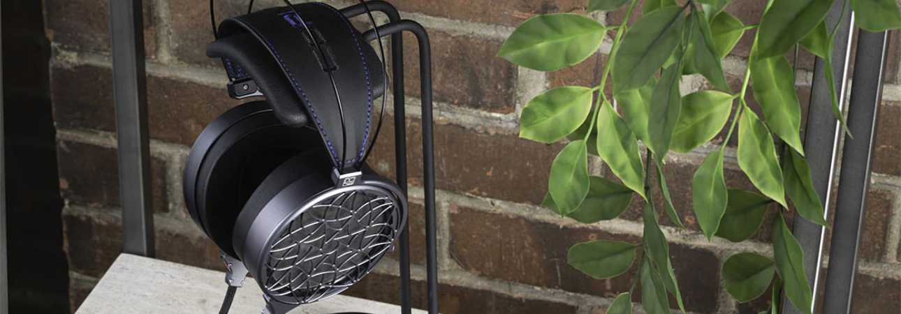 Dan Clark Audio Corina Reference Electrostatic Headphones with open-back ear cups and premium leather headband