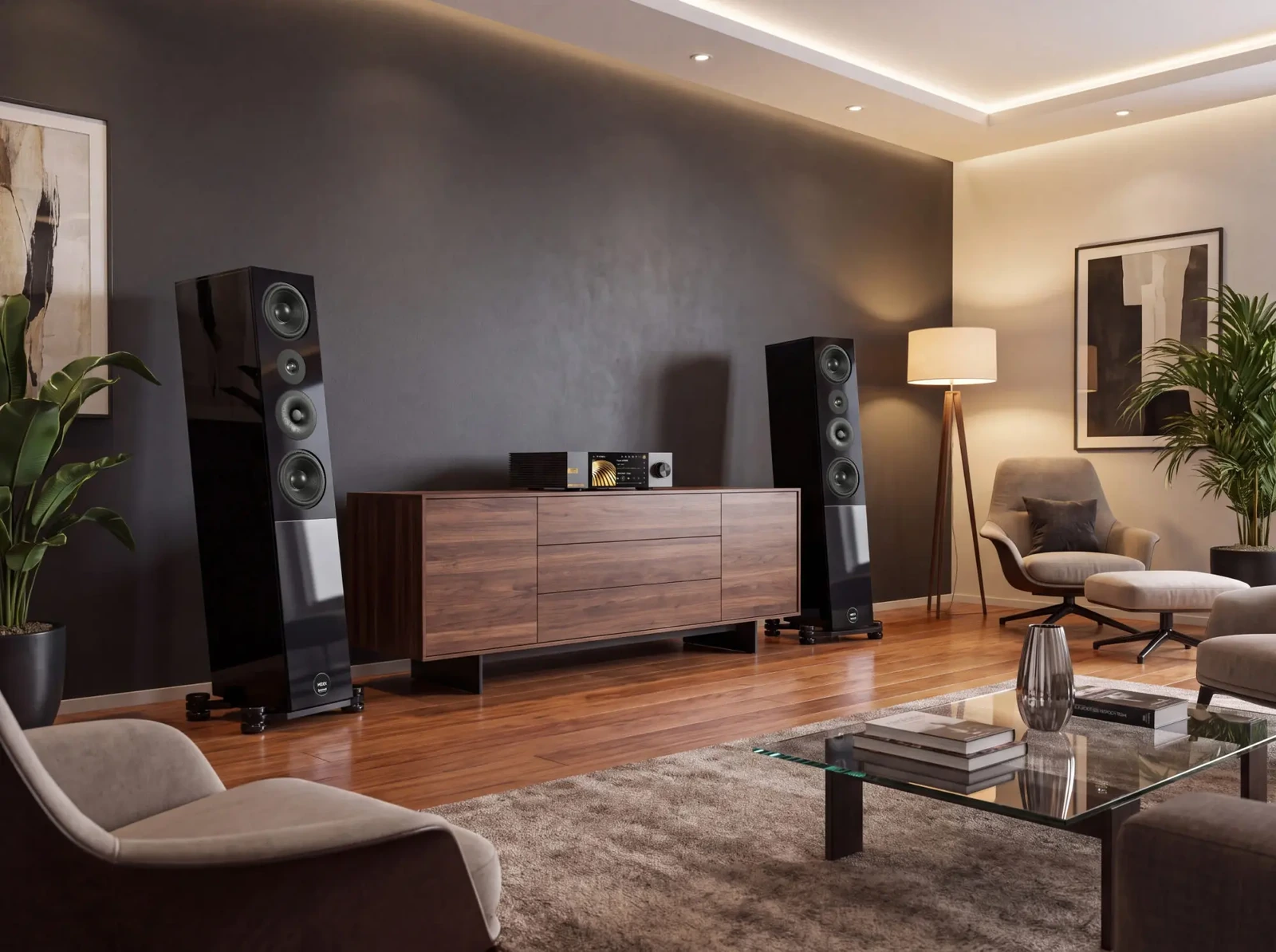 Audio Physic Midex RQ Reference Line floorstanding speakers in a high-end hi-fi system