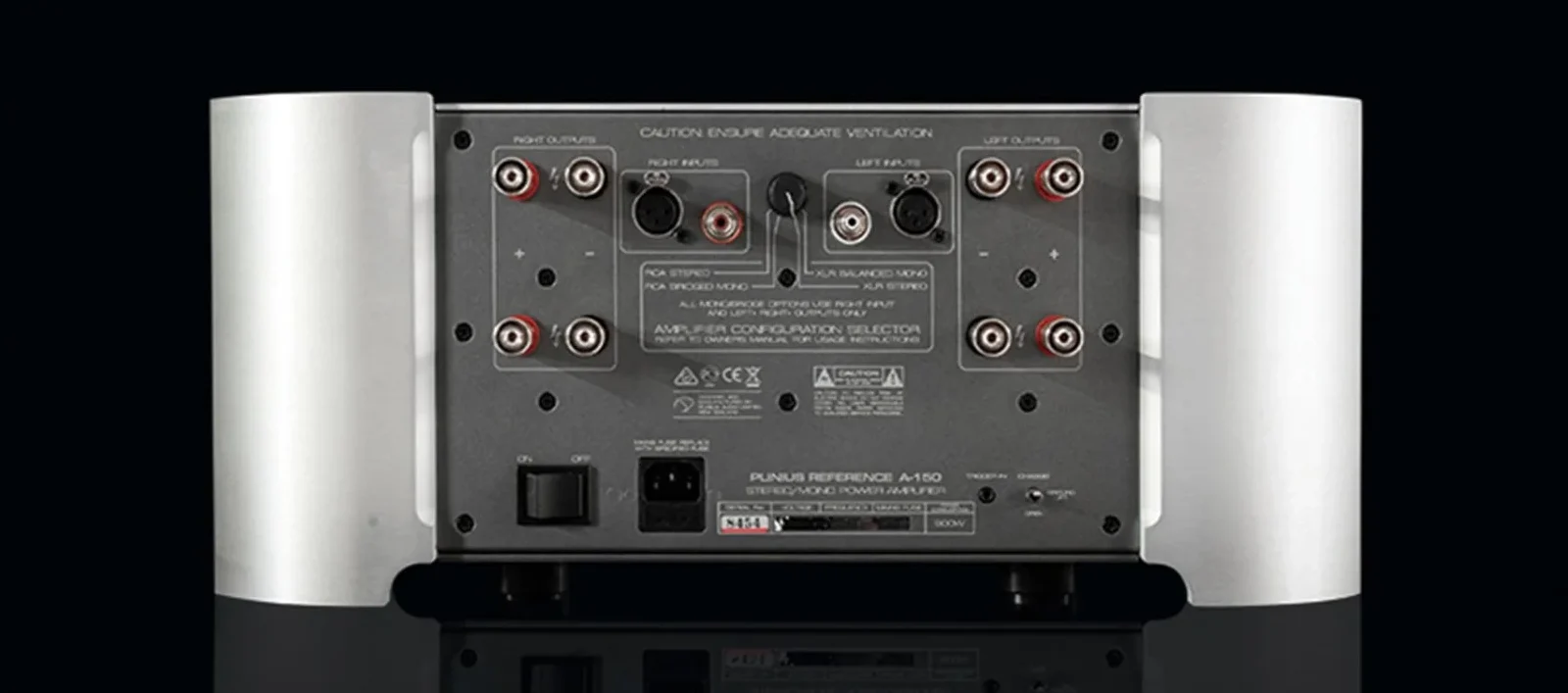 Plinius Reference A-150 power amplifier rear panel
