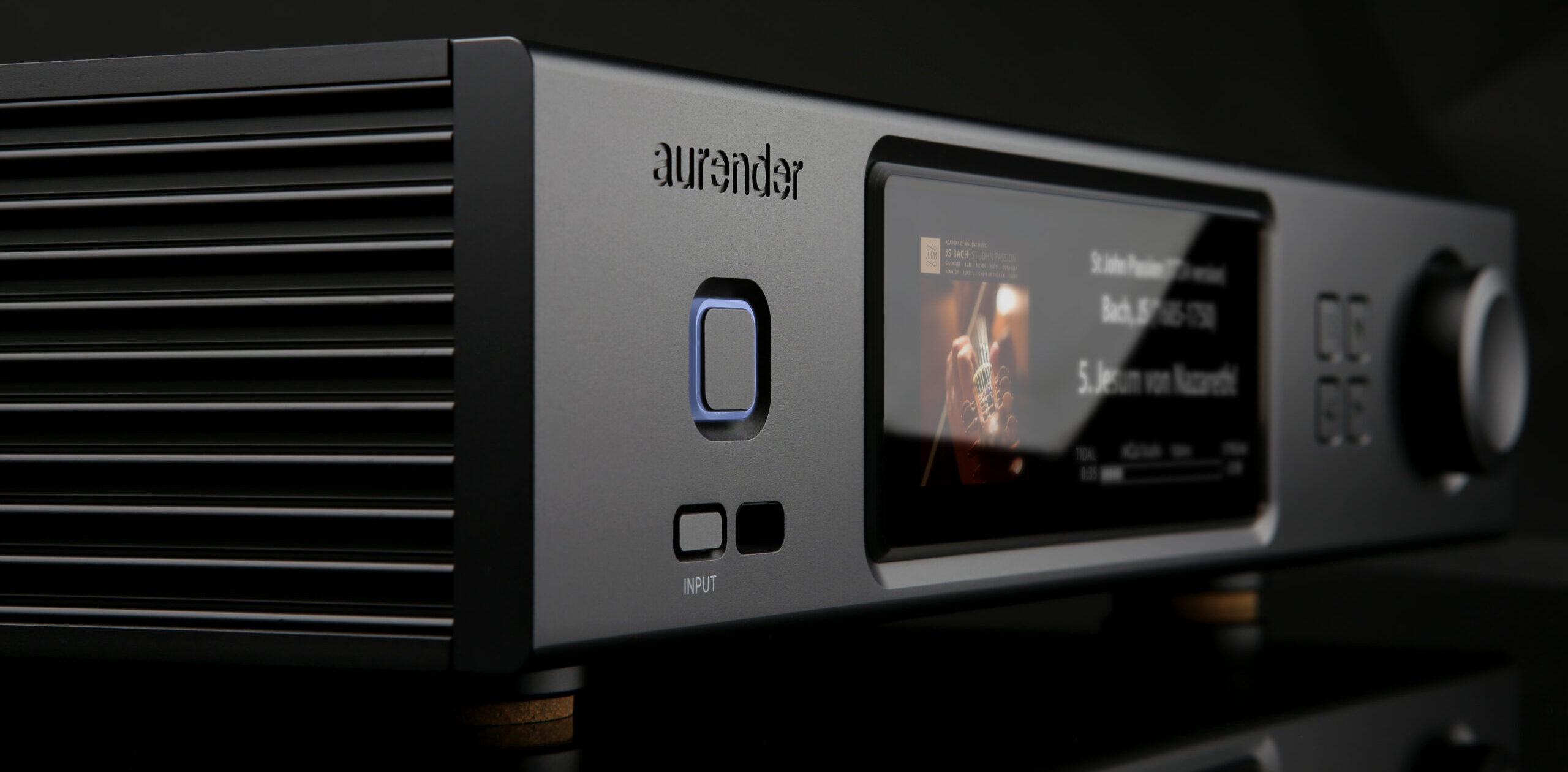 Aurender A15 Signature Analog Music Server with wide colour display, dual-mono DAC and machined aluminium chassis