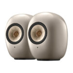 KEF LS LUXE wireless speakers in Dusk Titanium finish