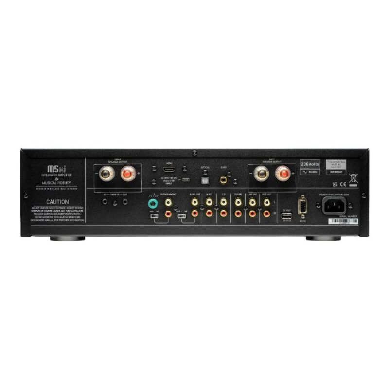 Musical Fidelity M5xi integrated amplifier rear panel and connections