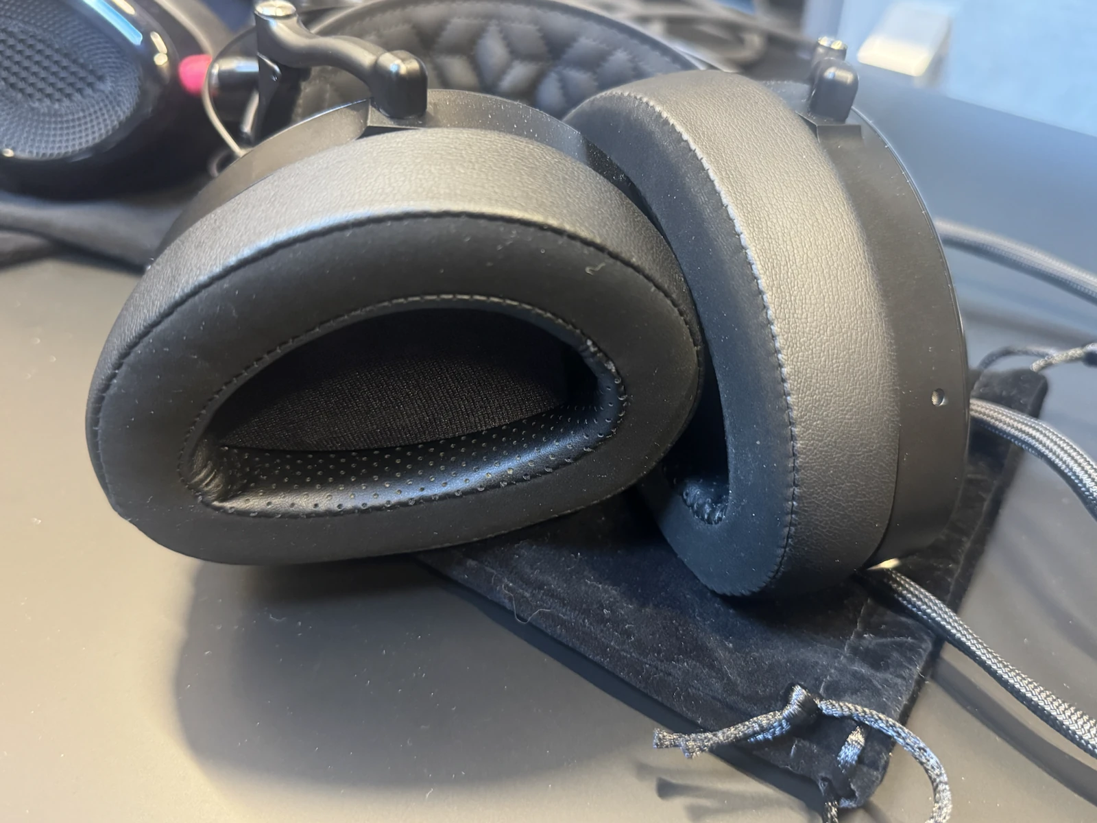 Dan Clark Audio NOIRE X headphones showing the soft premium ear pads