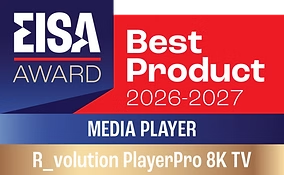 Награда EISA Media Player 2026–2027 для R_volution PlayerPro 8K TV