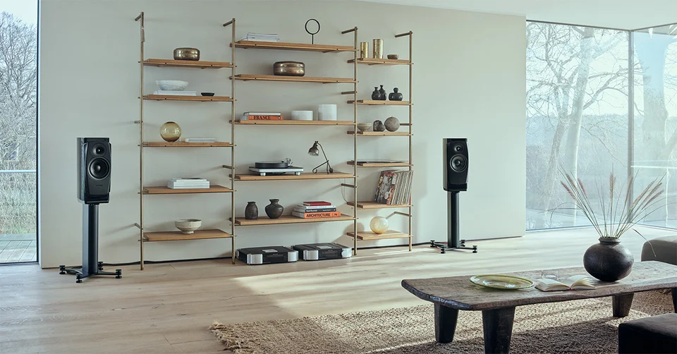 Dynaudio Confidence 20i standmount speakers in a modern high-end listening room